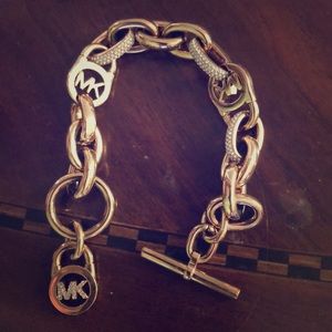 Michael kors rose gold bracelet with pave crystal